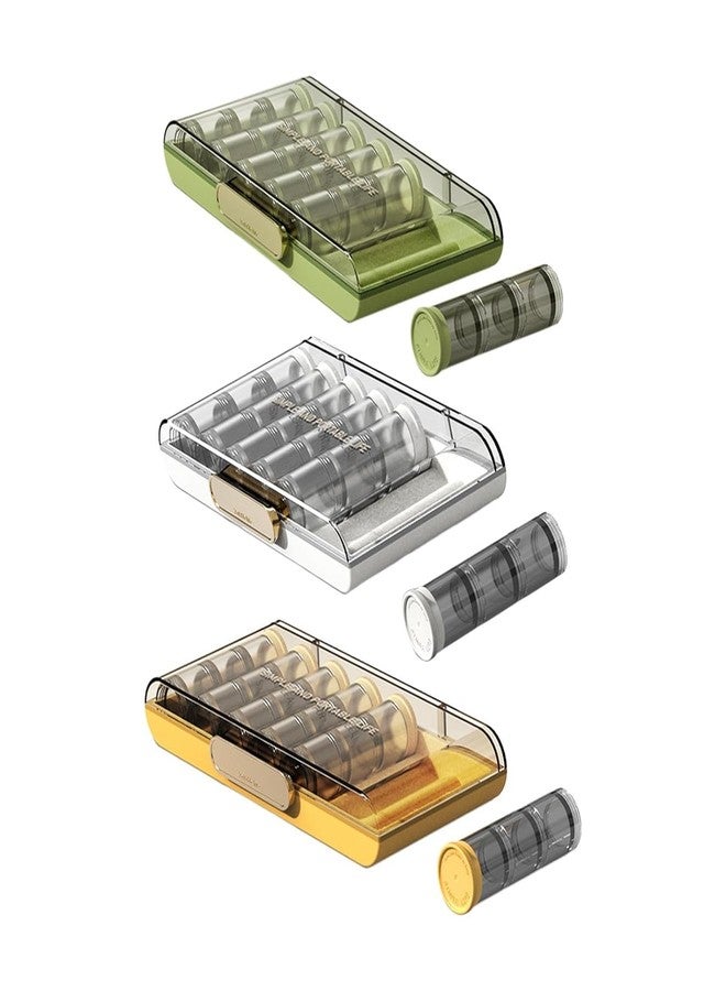 HOMENITY هومينيتي® - علبة صغيرة متعددة الأغراض مع فواصل قابلة للتعديل، لتنظيم المجوهرات أو كعلبة حبوب، سهلة الحمل ومتعددة الاستخدامات، منظم حبوب أسبوعي، علبة حبوب، (الحجم: 12.4 × 3.65 × 24 سم) - Image 1